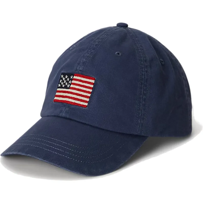 cappellino-curvo-blu-navy-regolabile-classic-sport-flag-di-polo-ralph-lauren