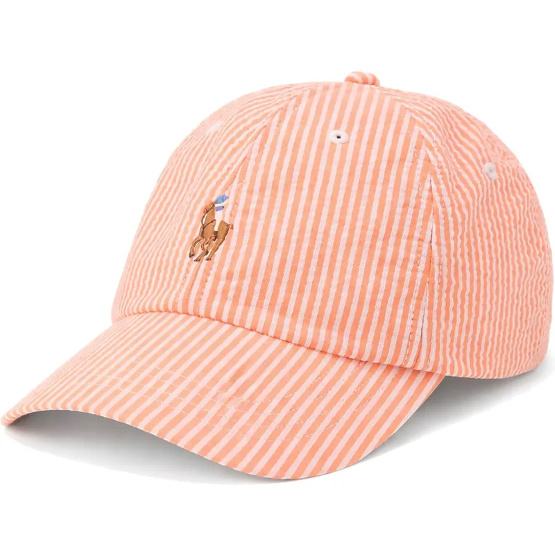 cappellino-curvo-arancione-regolabile-stretch-seersucker-di-polo-ralph-lauren