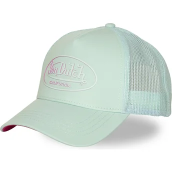 Cappellino trucker verde e rosa LOG21 di Von Dutch