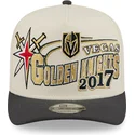cappellino-curvo-beige-e-nero-snapback-9fifty-a-frame-classic-di-vegas-golden-knights-nhl-di-new-era