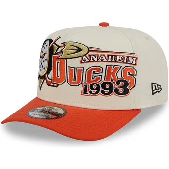 Gorra curva beige y naranja snapback 9FIFTY A Frame Classic de Anaheim Ducks NHL de New Era