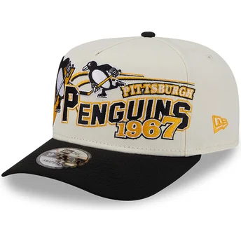 Cappellino visiera curva beige snapback 9FIFTY A Frame Classic di Pittsburgh Penguins NHL di New Era