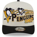 cappellino-visiera-curva-beige-snapback-9fifty-a-frame-classic-di-pittsburgh-penguins-nhl-di-new-era