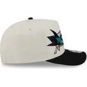 cappellino-visiera-curva-beige-e-nero-snapback-9fifty-a-frame-classic-di-san-jose-sharks-nhl-di-new-era