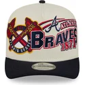 cappellino-visiera-curva-beige-e-nero-snapback-9fifty-a-frame-classic-di-atlanta-braves-mlb-di-new-era