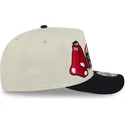 cappellino-curvo-beige-e-nero-snapback-9fifty-a-frame-classic-di-boston-red-sox-mlb-di-new-era