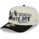 cappellino-curvo-beige-e-nero-snapback-9fifty-a-frame-classic-di-chicago-white-sox-mlb-di-new-era