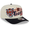cappellino-curvo-beige-e-blu-marino-snapback-9fifty-a-frame-classic-di-detroit-tigers-mlb-di-new-era