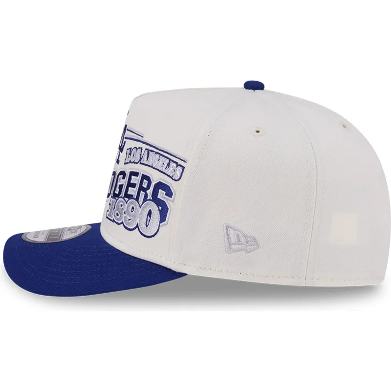 cappellino-curvo-beige-e-blu-snapback-9fifty-a-frame-classic-dei-los-angeles-dodgers-mlb-di-new-era
