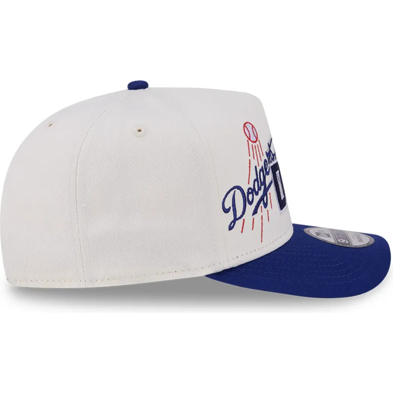 cappellino-curvo-beige-e-blu-snapback-9fifty-a-frame-classic-dei-los-angeles-dodgers-mlb-di-new-era