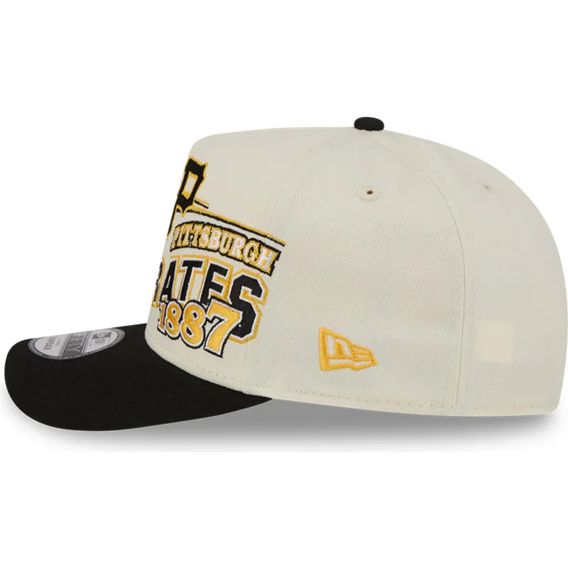 cappellino-curvo-beige-e-nero-snapback-9fifty-a-frame-classic-di-pittsburgh-pirates-mlb-di-new-era