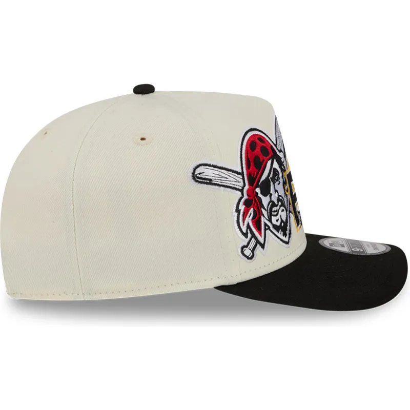 cappellino-curvo-beige-e-nero-snapback-9fifty-a-frame-classic-di-pittsburgh-pirates-mlb-di-new-era