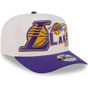cappellino-curvo-beige-e-viola-snapback-9fifty-a-frame-classic-dei-los-angeles-lakers-nba-di-new-era