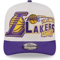 cappellino-curvo-beige-e-viola-snapback-9fifty-a-frame-classic-dei-los-angeles-lakers-nba-di-new-era