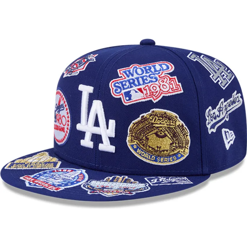 cappello-piatto-blu-chiuso-59fifty-all-over-logos-dei-los-angeles-dodgers-mlb-di-new-era