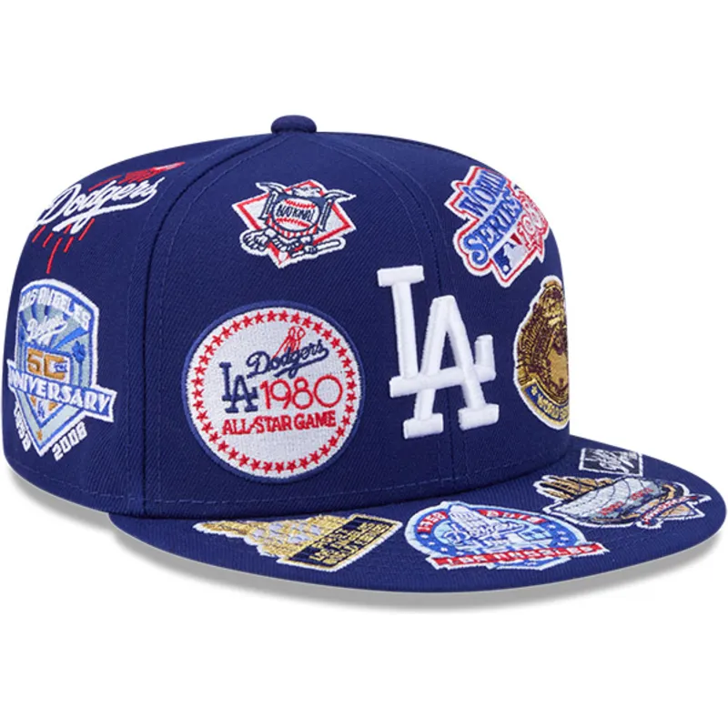cappello-piatto-blu-regolabile-59fifty-all-over-logos-dei-los-angeles-dodgers-mlb-di-new-era