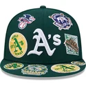 cappello-piatto-verde-regolabile-59fifty-all-over-degli-oakland-athletics-mlb-di-new-era