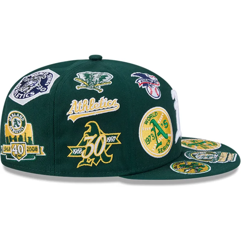 cappello-piatto-verde-chiuso-59fifty-all-over-degli-oakland-athletics-mlb-di-new-era