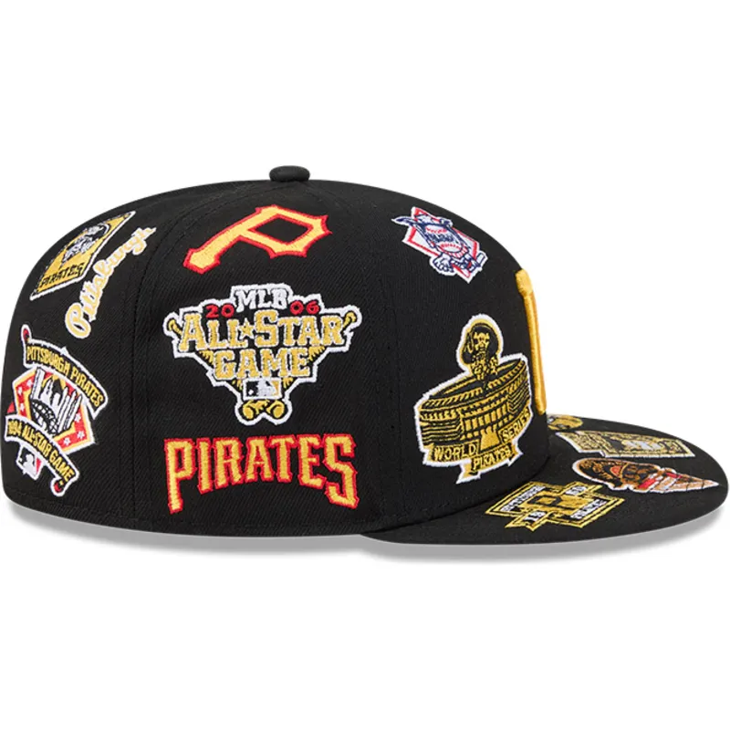 cappello-piatto-nero-aderente-59fifty-all-over-dei-pittsburgh-pirates-mlb-di-new-era