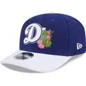 cappellino-curvo-blu-e-bianco-snapback-9seventy-stretch-snap-flower-di-los-angeles-dodgers-mlb-di-new-era