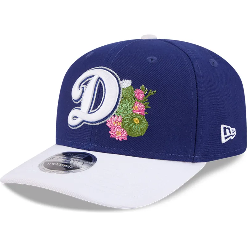 cappellino-curvo-blu-e-bianco-snapback-9seventy-stretch-snap-flower-di-los-angeles-dodgers-mlb-di-new-era