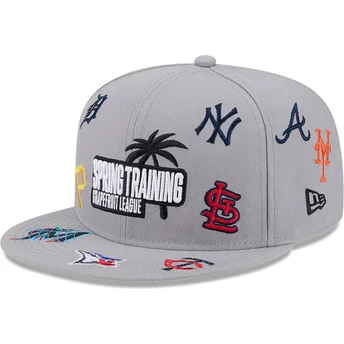 Cappello piatto grigio snapback 9FIFTY Scattered Grapefruit League Logo di MLB di New Era
