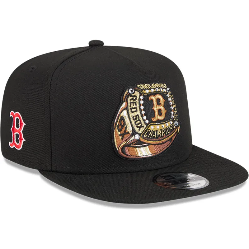 cappello-piatto-nero-snapback-9fifty-a-frame-ring-dei-boston-red-sox-mlb-di-new-era