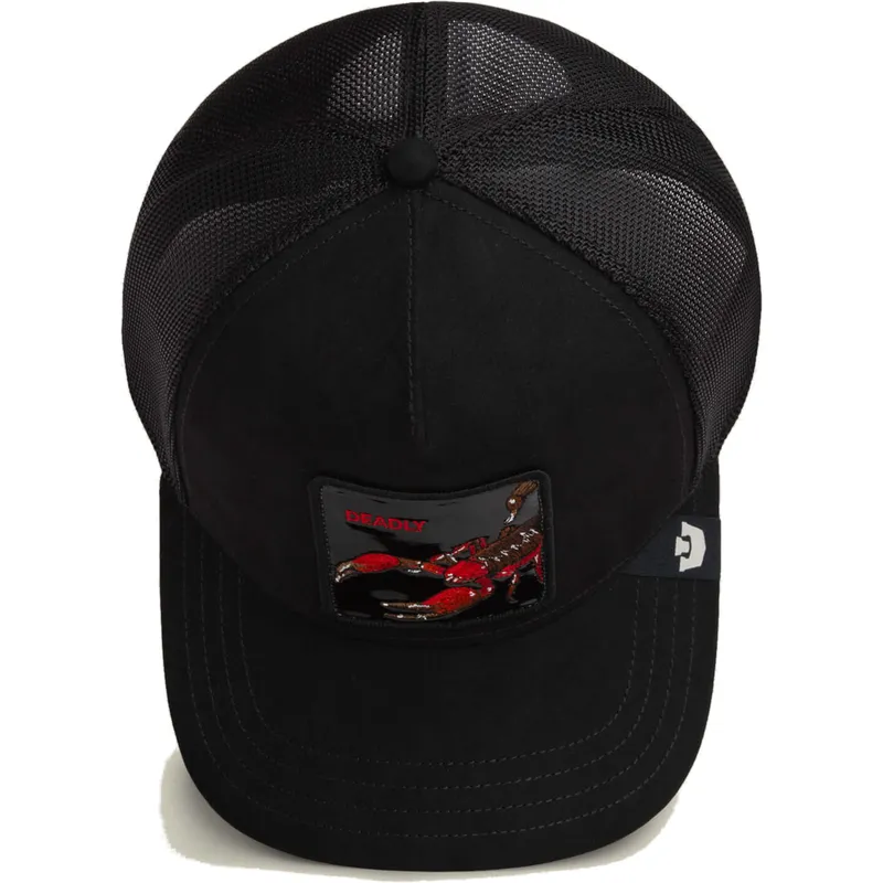 cappellino-trucker-nero-scorpione-deadly-black-out-scorpion-metallic-the-farm-di-goorin-bros