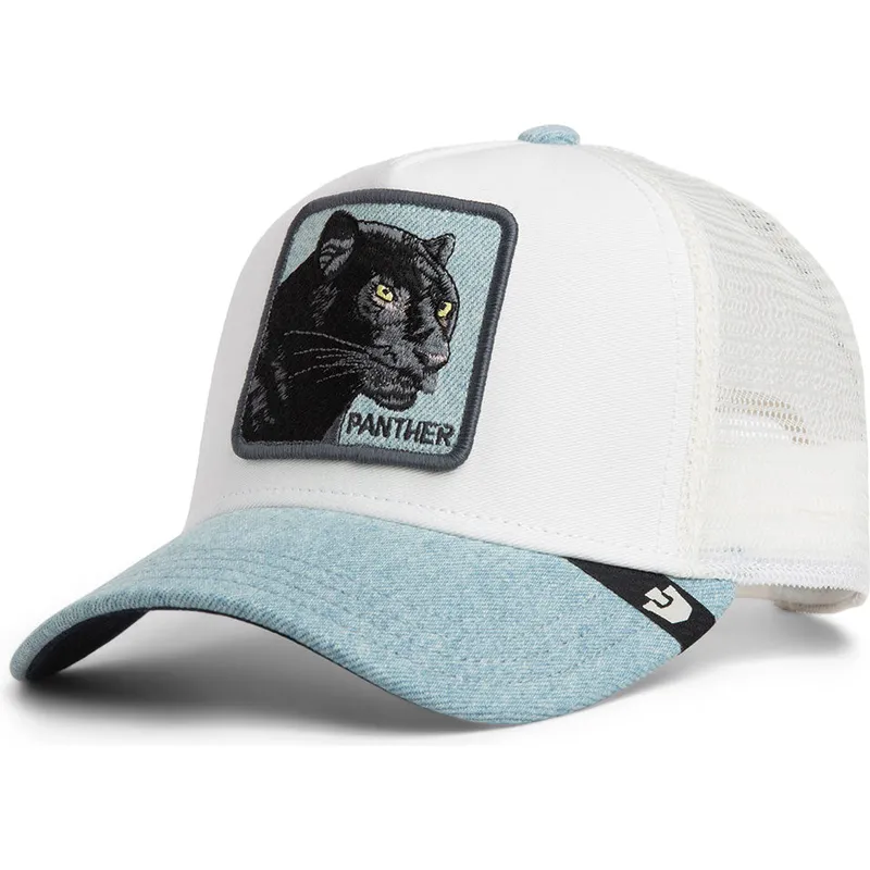 cappellino-trucker-bianco-e-blu-pantera-denim-panther-the-farm-di-goorin-bros