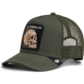 Cappellino trucker verde teschio The Cancelled Skull The Farm di Goorin Bros.