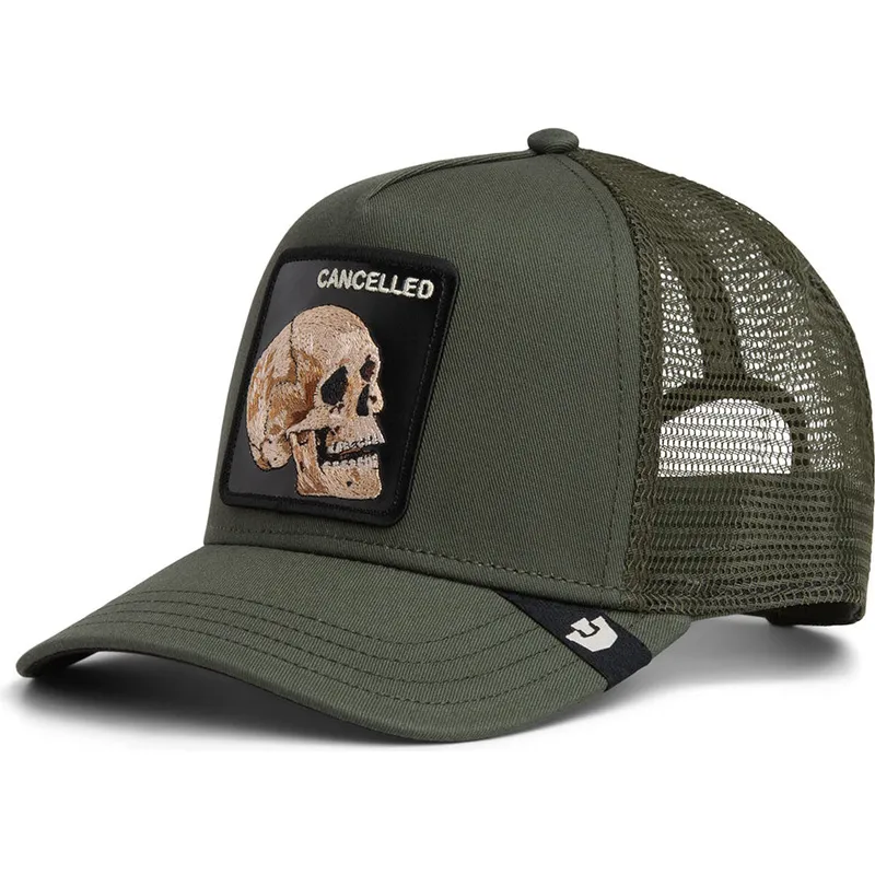 cappellino-trucker-verde-teschio-the-cancelled-skull-the-farm-di-goorin-bros