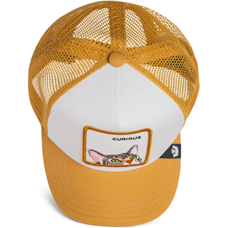 cappellino-trucker-marrone-per-bambino-gatto-curious-cat-mini-the-farm-di-goorin-bros