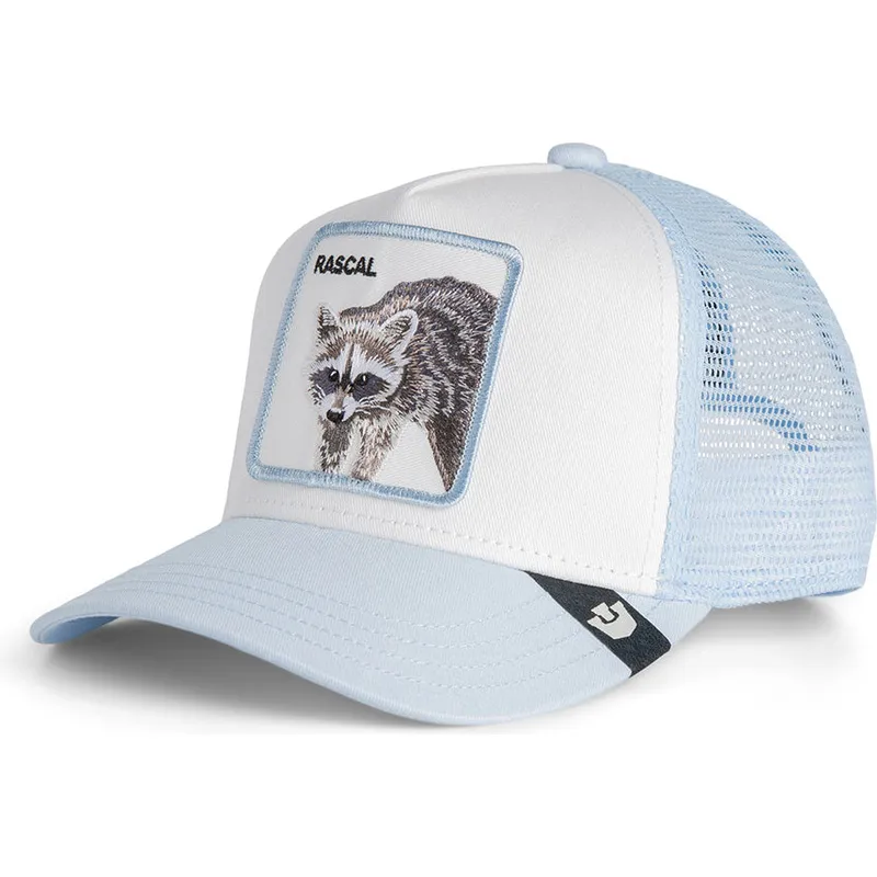cappellino-trucker-azzurro-per-bambino-procione-rascal-raccoon-mini-the-farm-di-goorin-bros