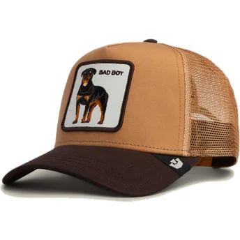 Cappellino trucker marrone rottweiler Bad Boy The Farm di Goorin Bros.
