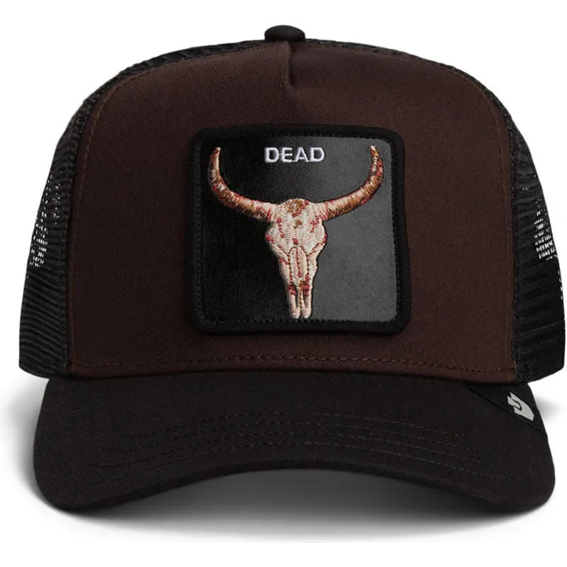 cappellino-trucker-marrone-e-nero-teschio-dead-skull-the-farm-di-goorin-bros