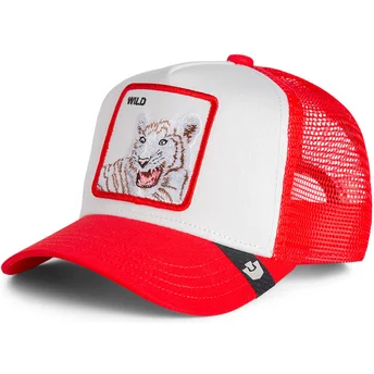 Cappellino trucker bianco e rosso per bambino tigre Rush Wild The Farm di Goorin Bros.