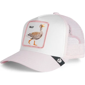Cappellino trucker bianco e rosa per bambino papero Whisper Silly The Farm di Goorin Bros.