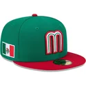 cappello-piatto-verde-regolabile-59fifty-mexico-2026-world-baseball-classic-di-new-era