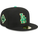 cappello-piatto-nero-aderente-59fifty-saint-patrick-s-day-dei-los-angeles-dodgers-mlb-di-new-era