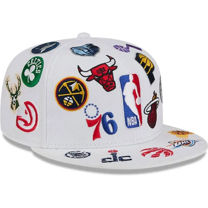 cappello-piatto-bianco-regolabile-59fifty-all-over-di-nba-di-new-era