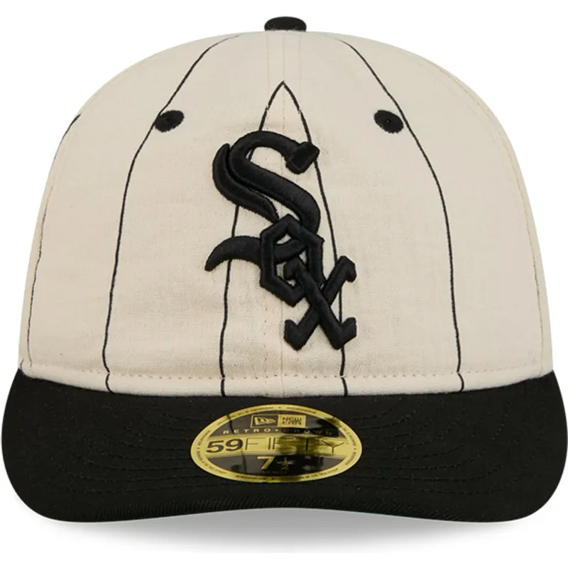 cappello-piatto-beige-chiuso-59fifty-retro-crown-linen-dei-chicago-white-sox-mlb-di-new-era
