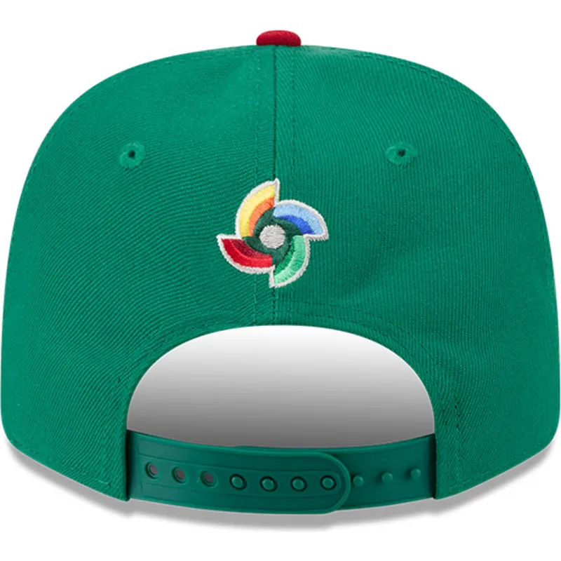 cappellino-curvo-verde-e-rosso-snapback-9seventy-stretch-snap-mexico-2026-world-baseball-classic-di-new-era