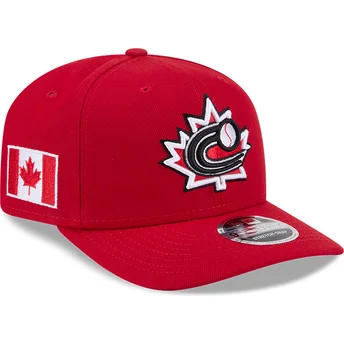 Cappellino curvo rosso snapback 9SEVENTY Stretch Snap Canada 2026 World Baseball Classic di New Era