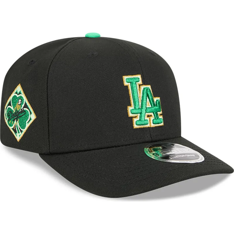 cappellino-curvo-nero-snapback-9seventy-stretch-snap-saint-patrick-s-day-dei-los-angeles-dodgers-mlb-di-new-era