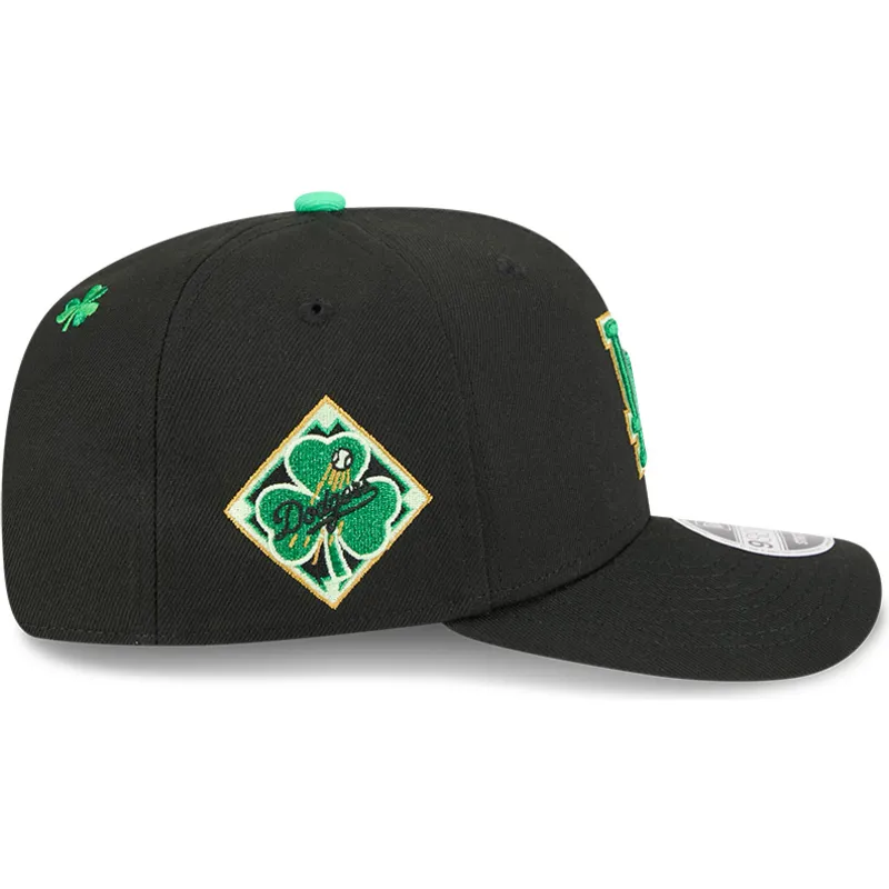 cappellino-curvo-nero-snapback-9seventy-stretch-snap-saint-patrick-s-day-dei-los-angeles-dodgers-mlb-di-new-era