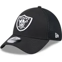 cappellino-trucker-nero-aderente-39thirty-evergreen-neo-dei-las-vegas-raiders-nfl-di-new-era