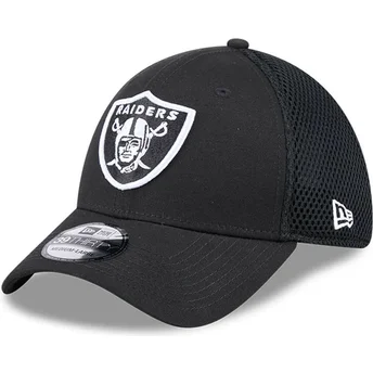 Cappellino trucker nero aderente 39THIRTY Evergreen Neo dei Las Vegas Raiders NFL di New Era