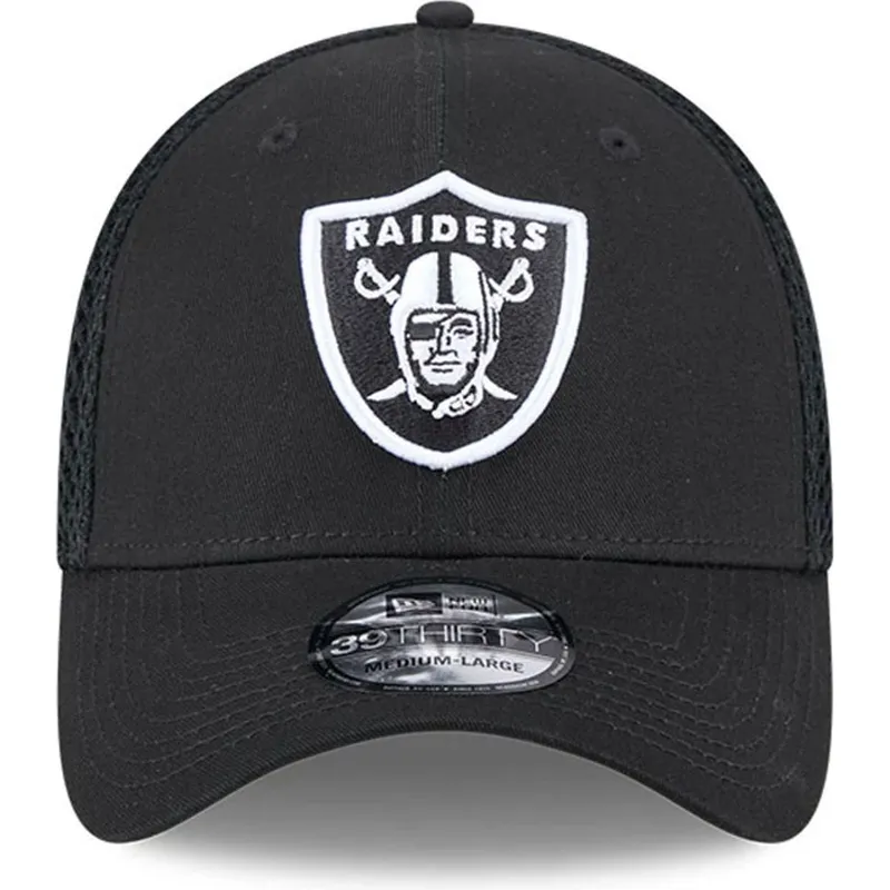 cappellino-trucker-nero-aderente-39thirty-evergreen-neo-dei-las-vegas-raiders-nfl-di-new-era