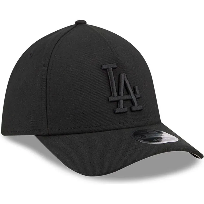 cappellino-curvo-nero-regolabile-con-logo-nero-39thirty-m-crown-a-frame-dei-los-angeles-dodgers-mlb-di-new-era