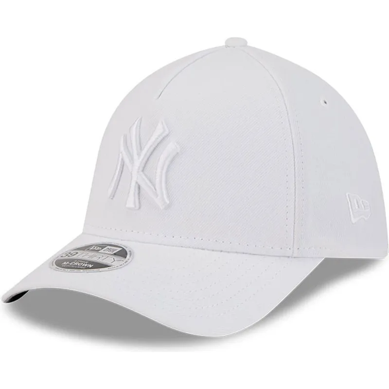 cappellino-curvo-bianco-regolabile-con-logo-bianco-39thirty-m-crown-a-frame-dei-new-york-yankees-mlb-di-new-era